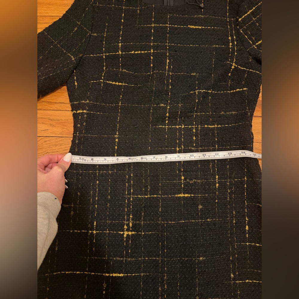 Zara Black Boucle Tweed Mini Shift Dress Size S - Picture 8 of 15